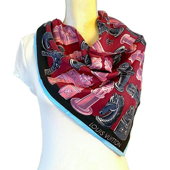 Louis Vuitton Chess Motif Square Silk Scarf - Picture 2 of 6